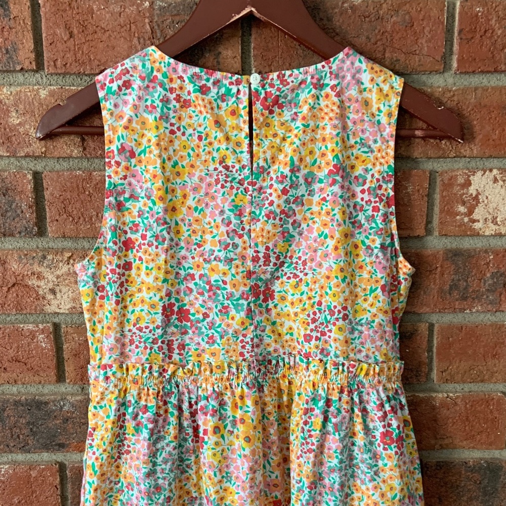 J. Crew Factory Yellow Multicolor Floral Sleeveless Cotton Dress - Picture 9 of 10
